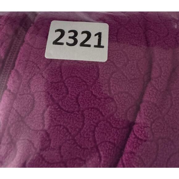 Lady Hagen Large Full Zip Quilted Purple Pink Ribbon Jacket Fleece - Picture 8 of 8